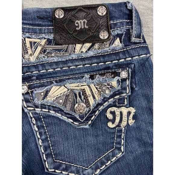 Miss Me Womens Jeans Size‎ 27 Signature Rise Slim Boot Bling - Picture 8 of 10